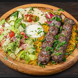 Beef & Lamb Shish Kafta Kabob Platter