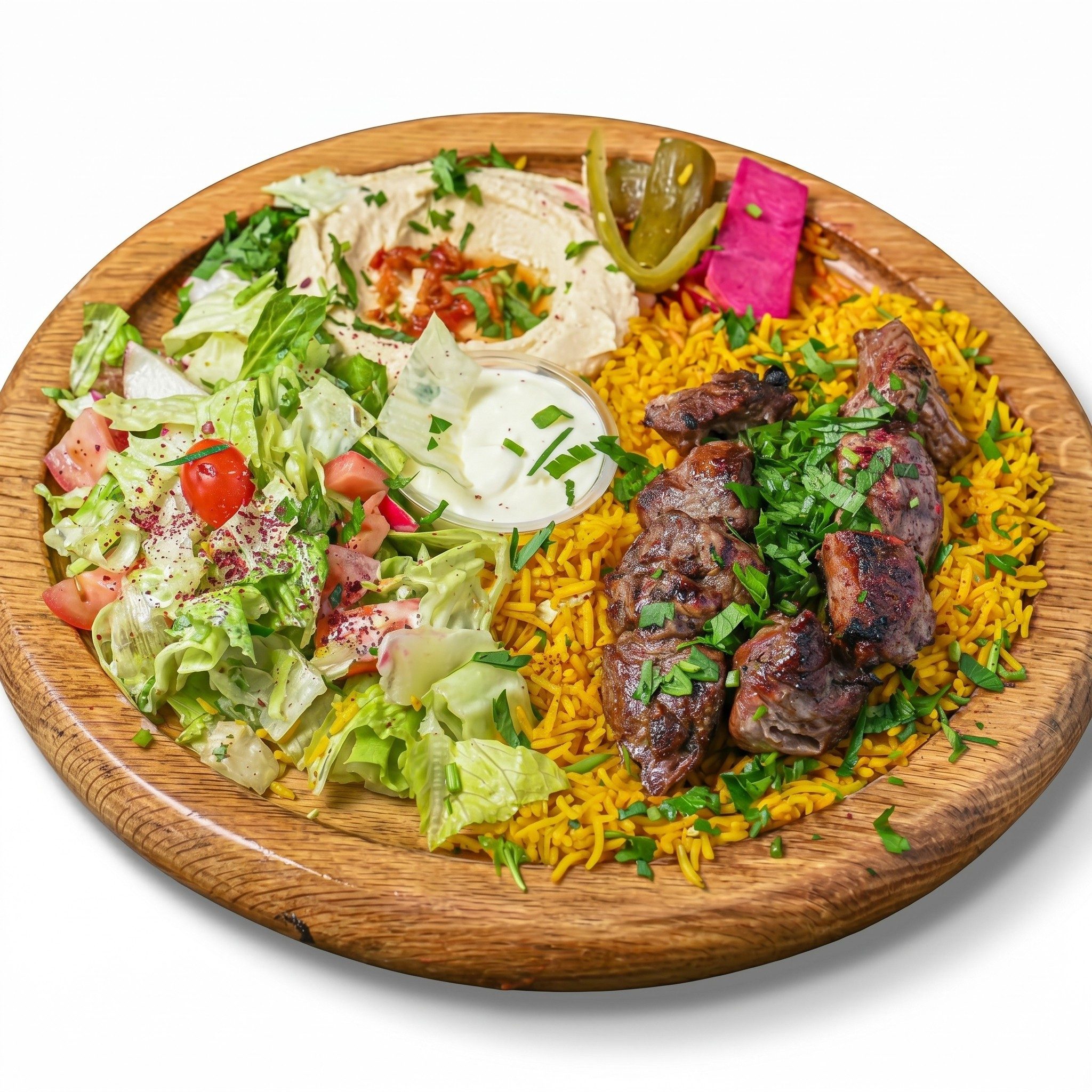 Lamb Kabob Platter.